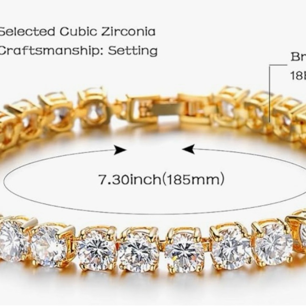 Elegant Gold Cubic Zirconia Bracelet